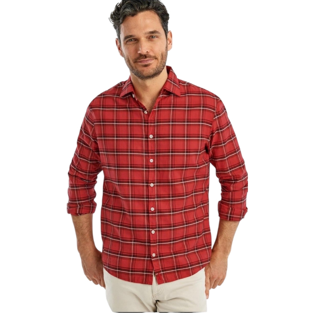 Nwt Johnnie-O Luton Featherweight Button Up Shirt Malibu Red Men's Size 2xl